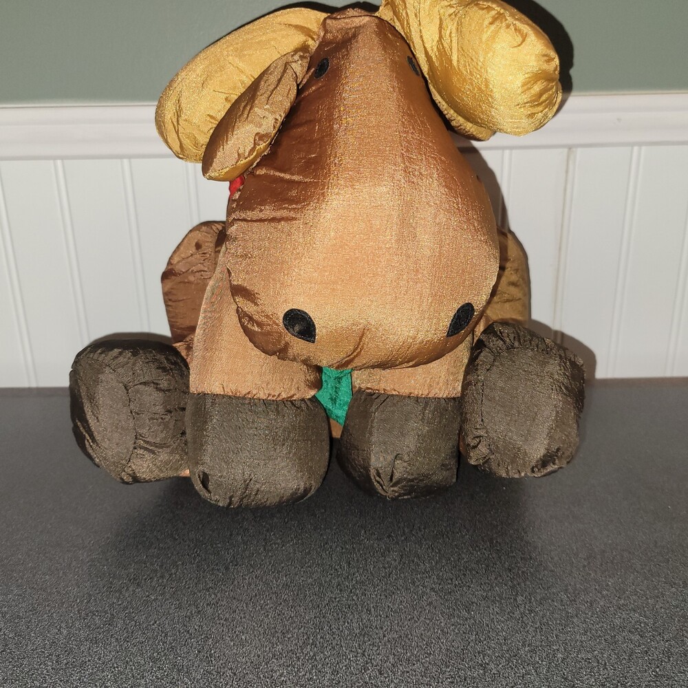 Department 56 Vintage Nylon Reindeer Moose Parachute Plush Puff Stuffed 10" Toy